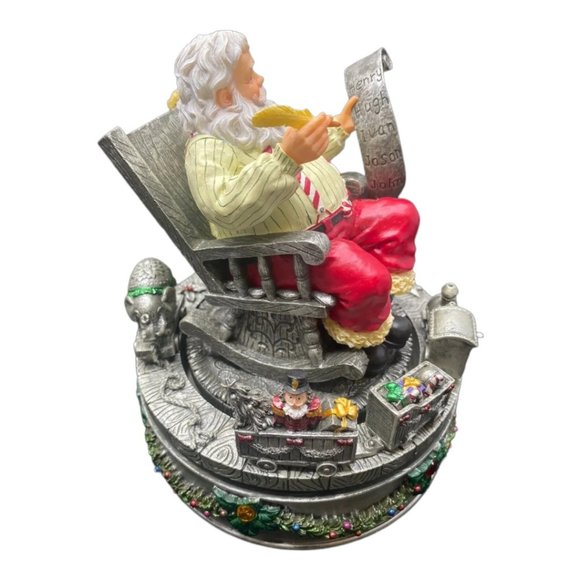 Home For The Holidays Rotating Musical Santa Vintage Centerpiece Music Box - Picture 3 of 12
